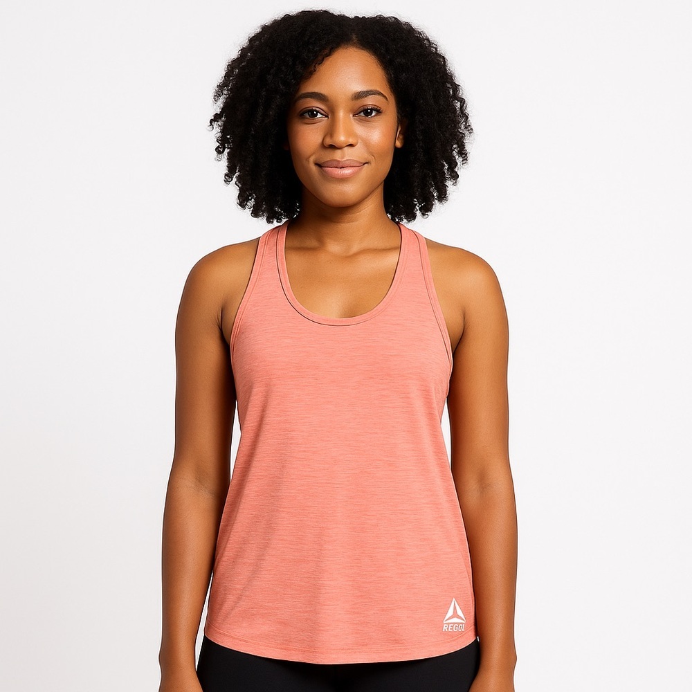 2/40$  Reebok Small Sporty Peach Racerback Tank Athleisure Running Yoga gym chic